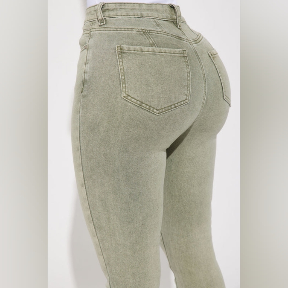 Shape Up Sculpting Stretch Skinny Jeans - Green - Picture 5 of 9